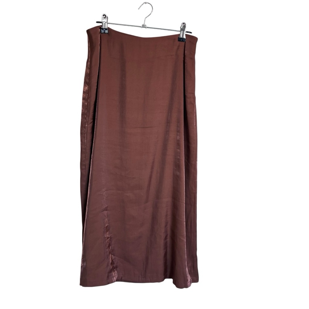ICHI Metallic Brown Midi Skirt (IHRAIA SK) - Picture 3 of 10